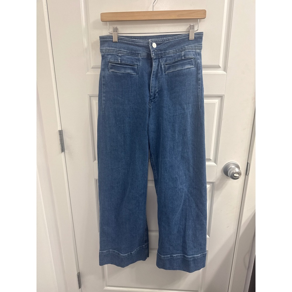 Pilcro Anthropologie Skipper High Rise Wide Leg Sailor Jeans Blue Denim Size 26